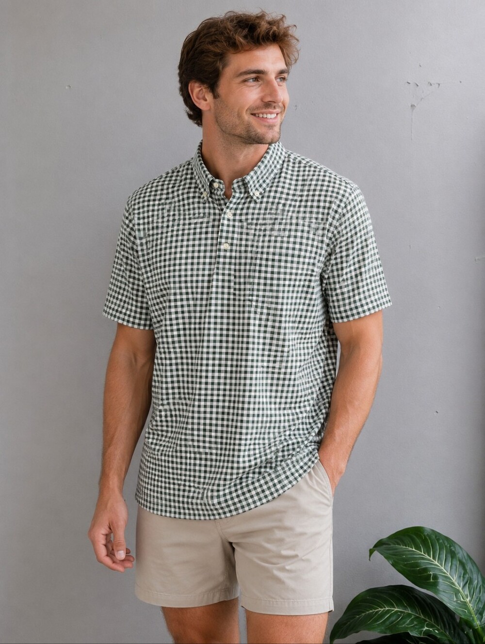 RALPH LAUREN:: Checkered Green Short Sleeve Polo NWT